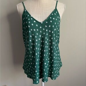 Rachel Zoe Spaghetti Strap Floral Top Green